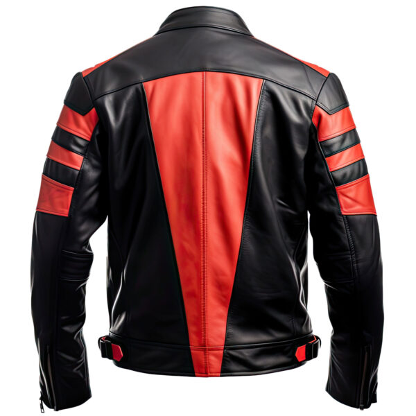 Men’s Black Red Genuine Sheepskin Stand Collar Biker Rider Slim Fit Casual Moto Café Racer Smooth Lightweight Leather Jacket - Zumaish Luxury Leather (1)