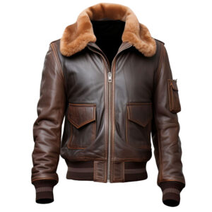 Men’s Coffee Brown Genuine Sheepskin Flight Sherpa Shearling Faux Fur Collar Classy Lightweight Bomber Aviator Leather Jacket