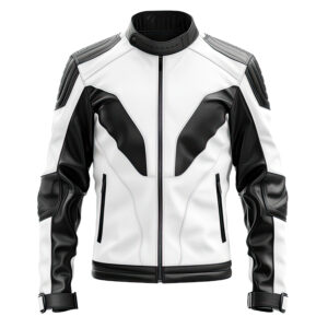 Men’s Black White Stylish Café Racer Jacket