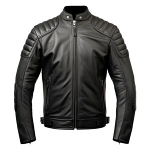 Men’s BlackGenuine Sheepskin Stand Collar Sleek Zip-up Streetwear Sporty Quilted Moto Biker Soft Leather Jacket - Zumaish Luxury Leather (1)